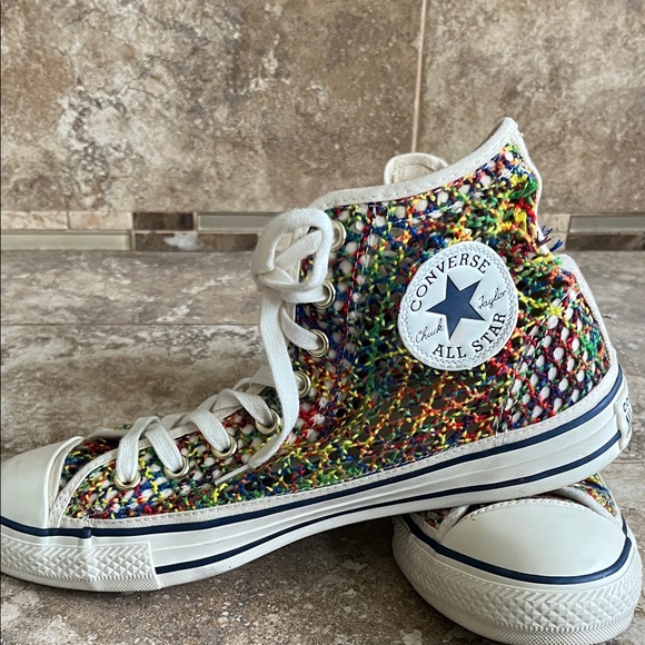 Converse Shoes - Converse All Star Rainbow Fabric Mesh Sneakers Women’s 10
